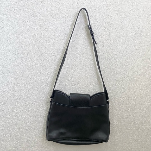 Vintage BRIGHTON Black Snakeskin Leather Adjustable Strap Shoulder Bag - Picture 4 of 16